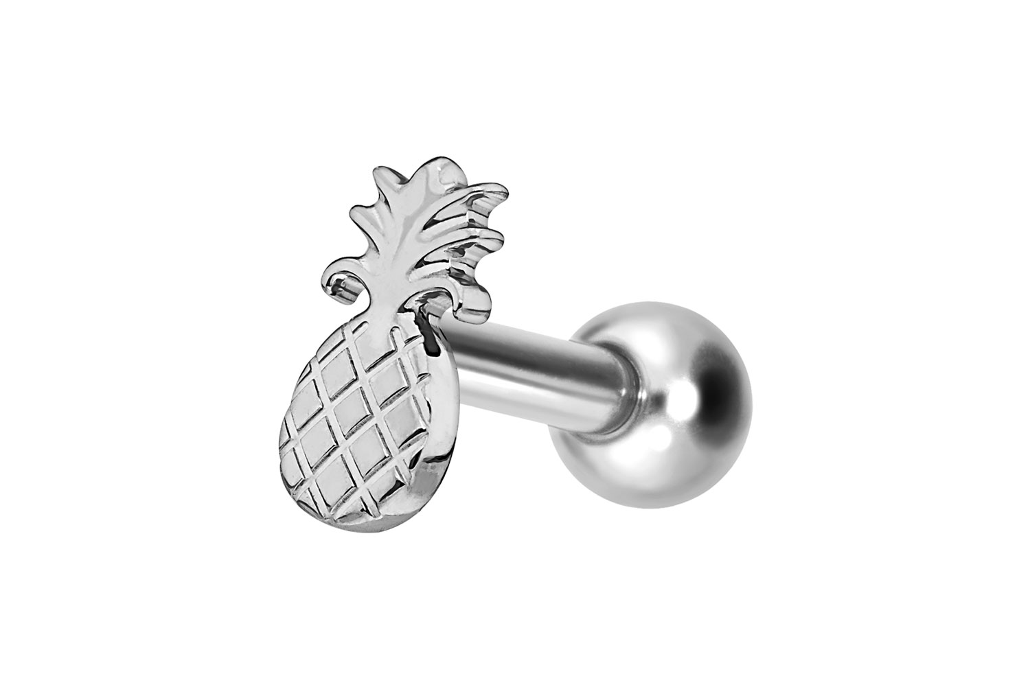 Titan Ohrpiercing mit Innengewinde ANANAS